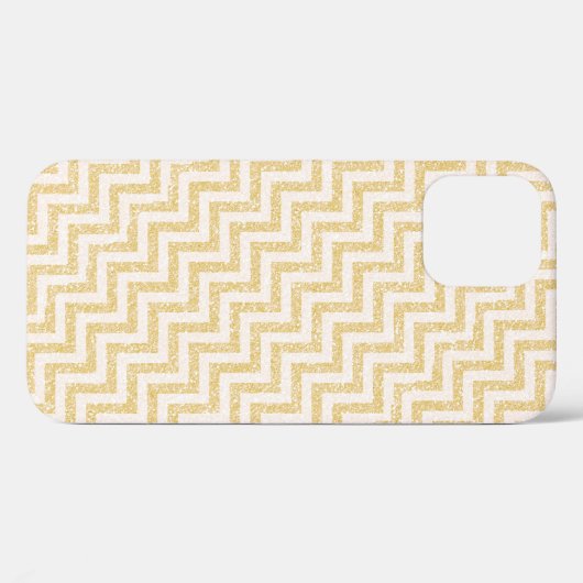 Gold Chevron Stripes Glitter Case-Mate iPhone Case (Achterkant (horizontaal))