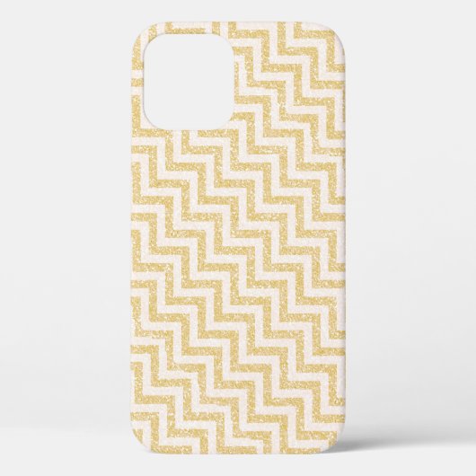Gold Chevron Stripes Glitter Case-Mate iPhone Case (Achterkant)