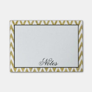 Gold Chevron Stripes Post-it® Notes