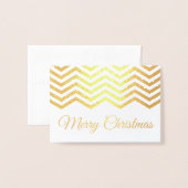 Gold Chevron Trim Merry kerst Folie Kaarten (Voorkant met envelop)