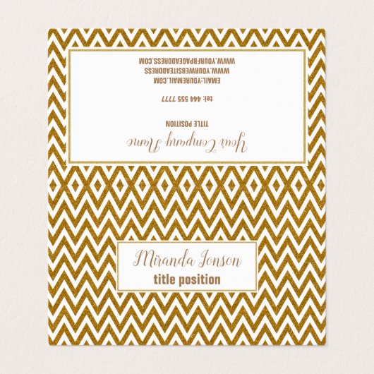 Gold Chevron Visitekaartje (Buitenkant ongevouwen)