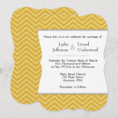 Gold Chevron Wedding Invitations Kaart (Voorkant / Achterkant)