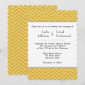 Gold Chevron Wedding Invitations Kaart (Voorkant / Achterkant)