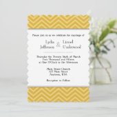 Gold Chevron Wedding Invitations Kaart (Staand voorkant)