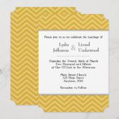 Gold Chevron Wedding Invitations Kaart (Voorkant / Achterkant)