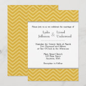 Gold Chevron Wedding Invitations Kaart (Voorkant / Achterkant)