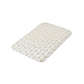 Gold Chevron White Background Modern Chic Badmat (Gekanteld)