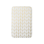 Gold Chevron White Background Modern Chic Badmat (Voorkant Verticaal)