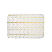 Gold Chevron White Background Modern Chic Badmat (Voorkant)