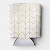 Gold Chevron White Background Modern Chic Blikjeskoeler (Voorkant)