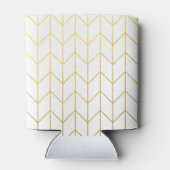 Gold Chevron White Background Modern Chic Blikjeskoeler (Achterkant)