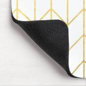 Gold Chevron White Background Modern Chic Muismat (Hoek)