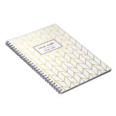 Gold Chevron White Background Modern Chic Notitieboek (Rechterzijde)