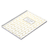 Gold Chevron White Background Modern Chic Notitieboek (Linkerzijde)