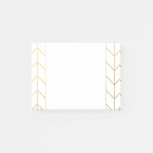 Gold Chevron White Background Modern Chic Post-it® Notes (Voorkant)