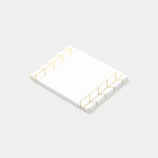 Gold Chevron White Background Modern Chic Post-it® Notes (Schuin)