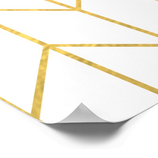 Gold Chevron White Background Modern Chic Poster (Hoek)