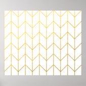 Gold Chevron White Background Modern Chic Poster (Voorkant)