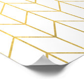 Gold Chevron White Background Modern Chic Poster (Hoek)