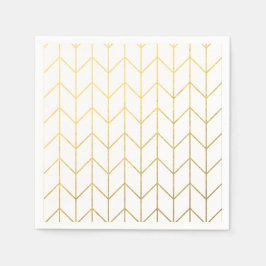 Gold Chevron White Background Modern Chic Servet