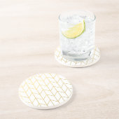 Gold Chevron White Background Modern Chic Zandsteen Onderzetter (Zijkant)