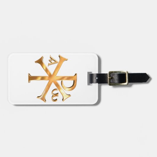 Gold Chi-Rho Bagagelabel (Voorkant horizontaal)