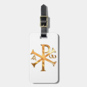 Gold Chi-Rho Bagagelabel (Voorkant verticaal)
