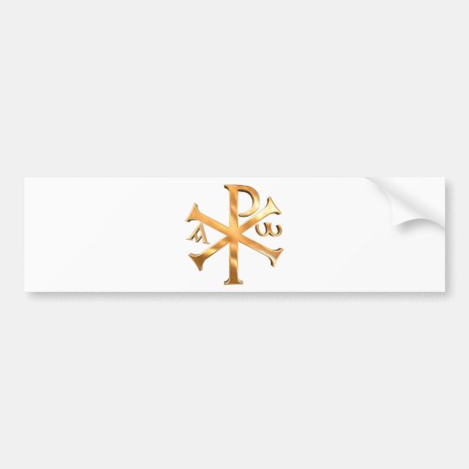 Gold Chi-Rho Bumpersticker (Voorkant)