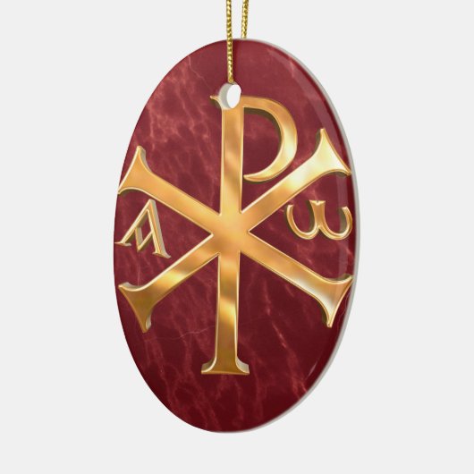 Gold Chi-Rho Keramisch Ornament (Links)