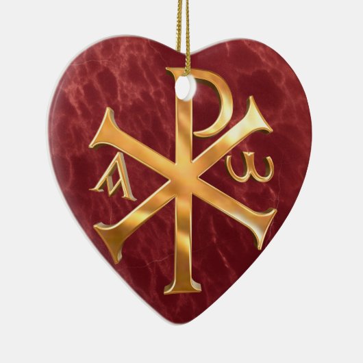 Gold Chi-Rho Keramisch Ornament (Rechts)