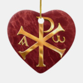 Gold Chi-Rho Keramisch Ornament (Achterkant)