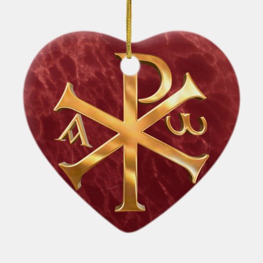 Gold Chi-Rho Keramisch Ornament (Achterkant)