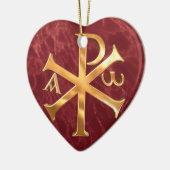 Gold Chi-Rho Keramisch Ornament (Links)
