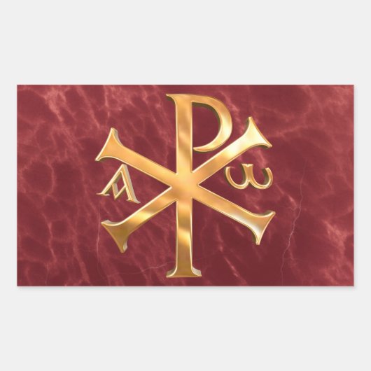 Gold Chi-Rho Rechthoekige Sticker (Voorkant)
