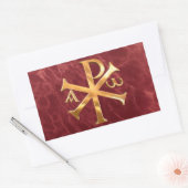 Gold Chi-Rho Rechthoekige Sticker (Envelop)