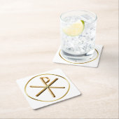 Gold Chi-Rho-symbool Kartonnen Onderzetters (Insitu)