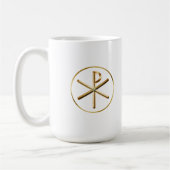 Gold Chi-Rho-symbool Koffiemok (Links)
