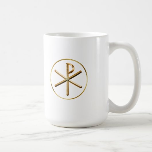 Gold Chi-Rho-symbool Koffiemok (Rechts)