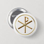 Gold Chi-Rho-symbool Ronde Button 5,7 Cm (Voorkant /achterkant)