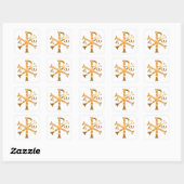 Gold Chi-Rho Vierkante Sticker (Vel)