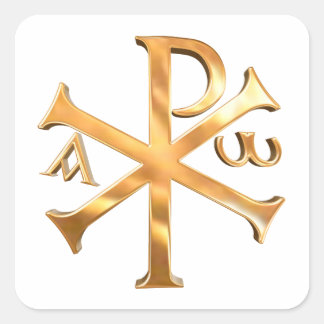 Gold Chi-Rho Vierkante Sticker