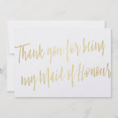 Gold Chic "Bedankt dat je mijn bruidsmeisje bent" Bedankkaart (Voorkant)