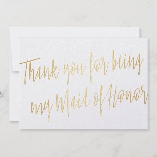 Gold Chic "Bedankt dat je mijn bruidsmeisje bent" Bedankkaart (Voorkant)