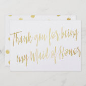 Gold Chic "Bedankt dat je mijn bruidsmeisje bent" Bedankkaart (Voorkant / Achterkant)
