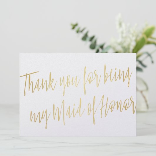 Gold Chic "Bedankt dat je mijn bruidsmeisje bent" Bedankkaart (Staand voorkant)