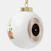 Gold Chic Floral Swirl 50th Wedding Jubileum Keramische Bal Ornament (Links)