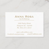 *~* Gold Chic Geometric Magenta Paarse Waterverf Visitekaartje (Achterkant)