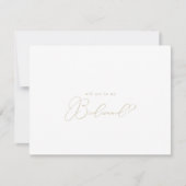 Gold Chic Minimalist Bridesmaid-briefkaart Notitiekaartje (Voorkant)