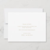 Gold Chic Minimalist Bridesmaid-briefkaart Notitiekaartje (Achterkant)