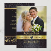 Gold Chic Photo Holiday Card Feestdagenkaart (Voorkant / Achterkant)